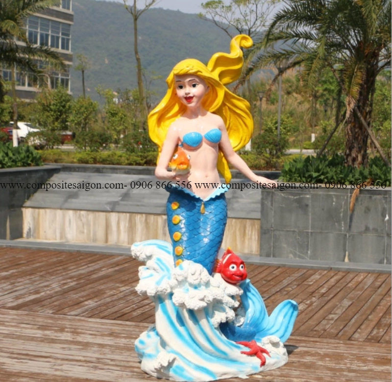 gia cong mo hinh composite theo yeu cau gia re 2 7353 - Mô hình nàng tiên cá composite cao cấp ấn tượng cao 2500mm